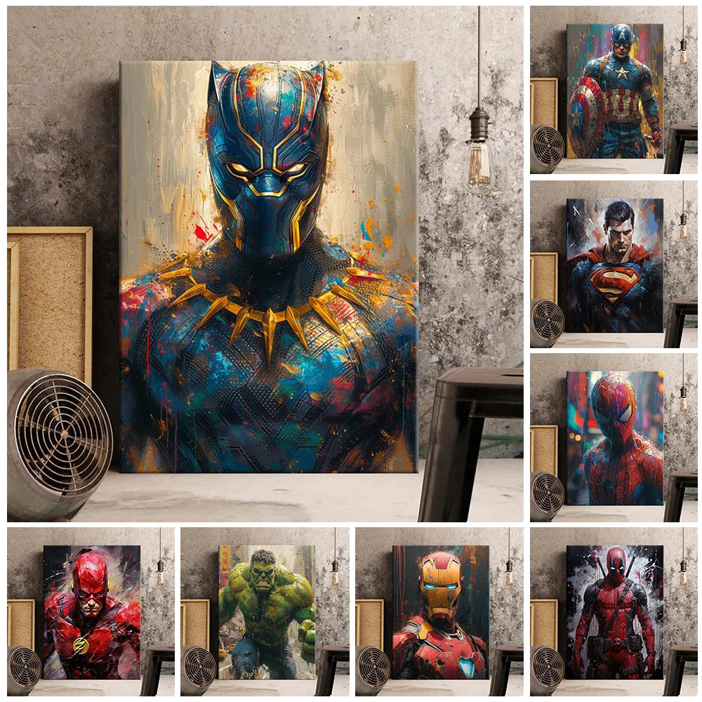 MINISO Poster Marvel Heroes Canvas Wall Art Print Spider-Man Captain America Hulk Art Mural Home Decor Birthday Christmas Gift MINISO Poster Marvel Heroes Canvas Wall Art Print Spider-Man Captain America Hulk Art Mural Home Decor Birthday Christmas Gift
